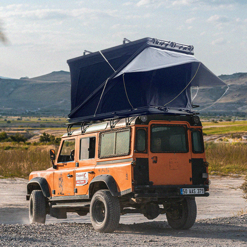 Camping Trip Z-Shaped Car Tent, Waterproof and Sunproof Polyester-Cotton Aluminum Alloy SUV Roof Outdoor Sunshade