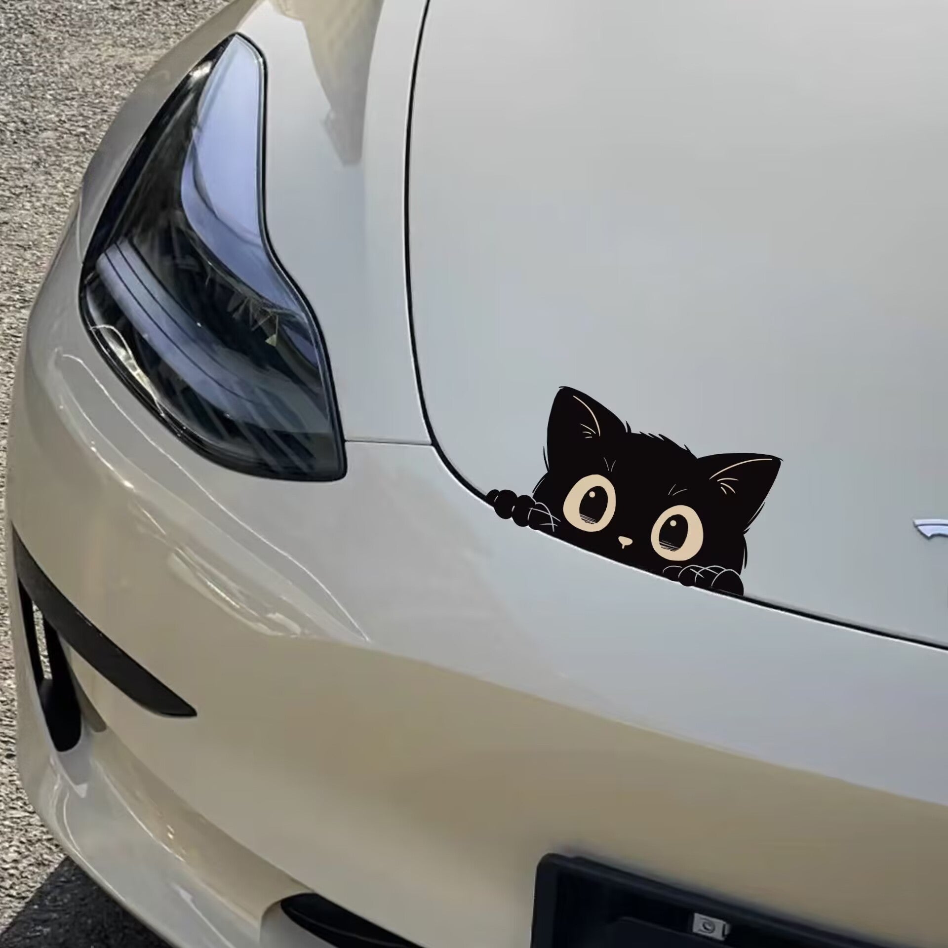 Peeking Black Cat Stickers Creative Car Stickers Waterproof