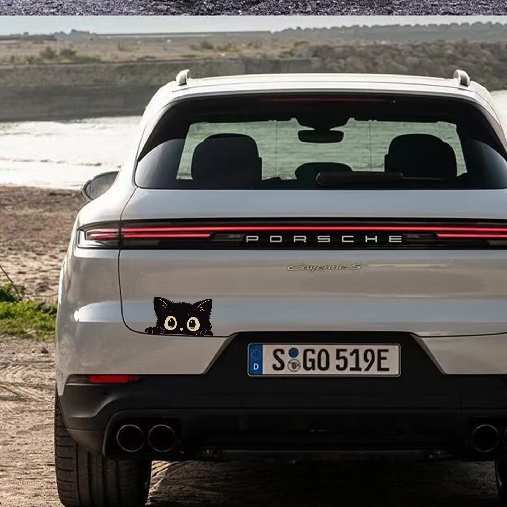 Peeking Black Cat Stickers Creative Car Stickers Waterproof